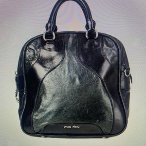 Miu Miu BOWLING LEATHER BAG-BLACK
